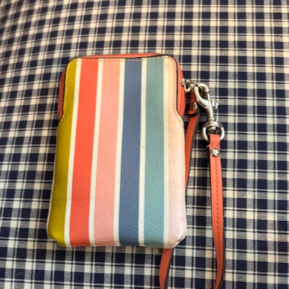 Coach Peyton Multicolor Striped Wristlet - Picture 4 of 7